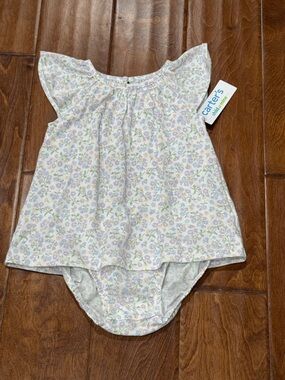 NWT Size 18 months Carter's Pastel Floral Flutter-Sleeve Onesie